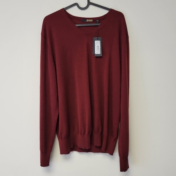 Murano Merino wool Crewneck sweater Wine Red L - Picture 8 of 8